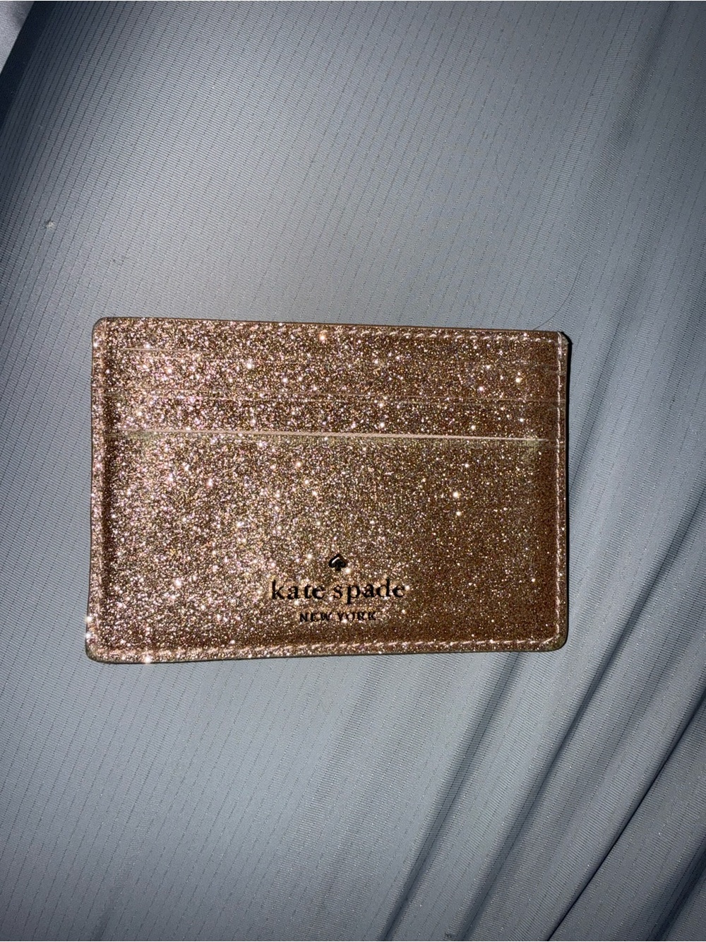 kate spade Rose Gold Glitter Slim Card Holder